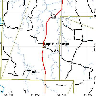 Zip code 65462 close-up map