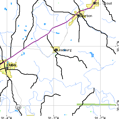 Zip code 65535 close-up map