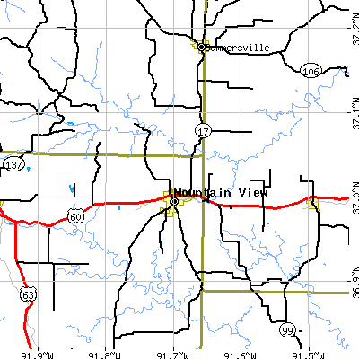 Zip code 65548 close-up map