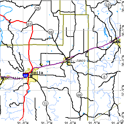 Zip code 65559 close-up map
