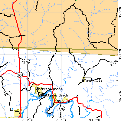 Zip code 65653 close-up map