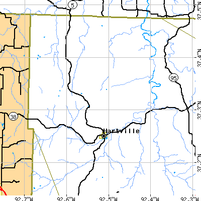 Zip code 65667 close-up map