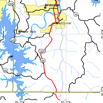 Zip code 65672 close-up map