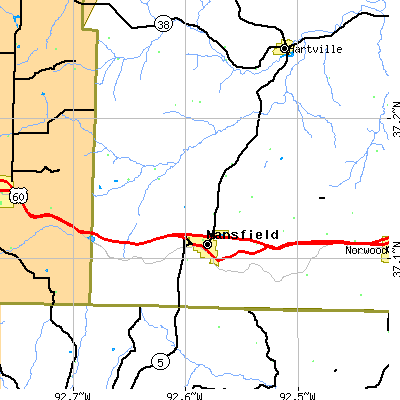 Zip code 65704 close-up map