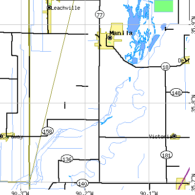 Zip code 72442 close-up map