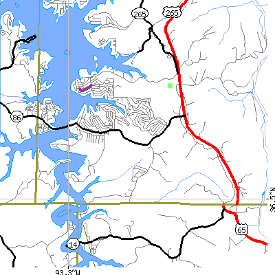 Zip code 65739 close-up map