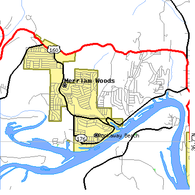 Zip code 65740 close-up map