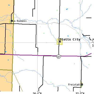 Zip code 65756 close-up map