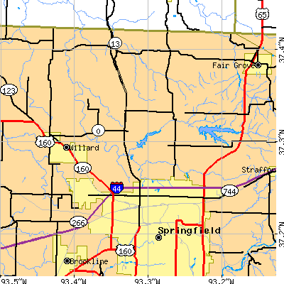 Zip code 65803 close-up map