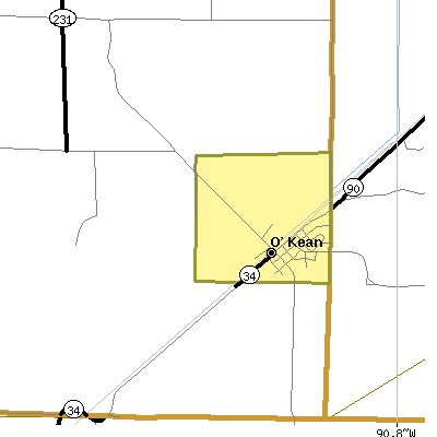 Zip code 72449 close-up map
