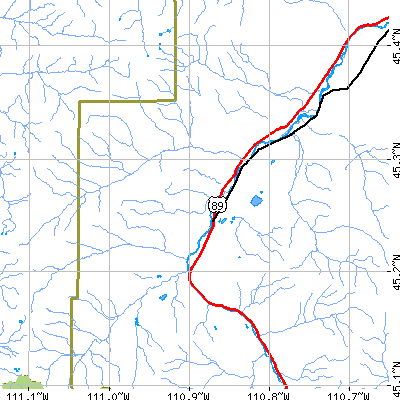 Zip code 59027 close-up map