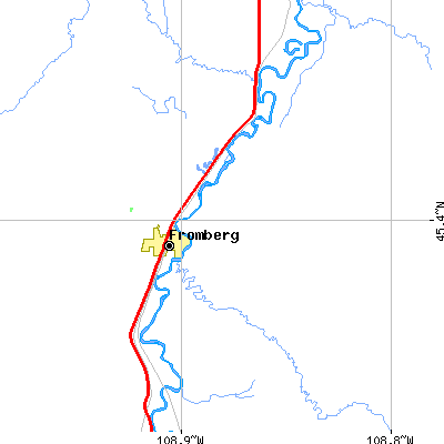 Zip code 59029 close-up map