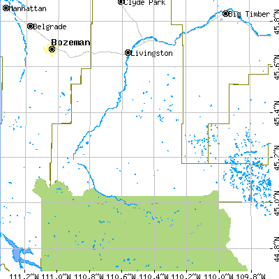 Zip code 59030 close-up map