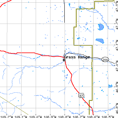 Zip code 59032 close-up map