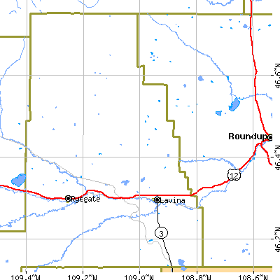 Zip code 59046 close-up map