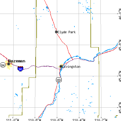 Zip code 59047 close-up map