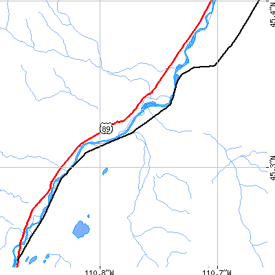 Zip code 59065 close-up map