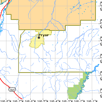 Zip code 59066 close-up map
