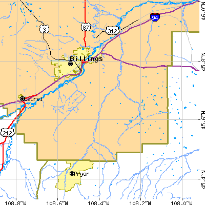 Zip code 59101 close-up map