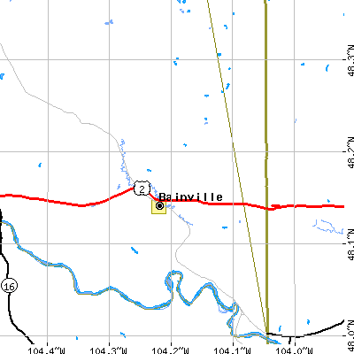 Zip code 59212 close-up map