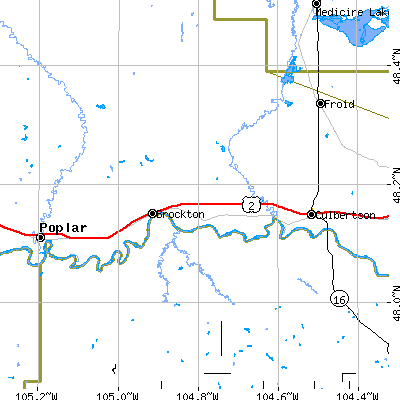 Zip code 59213 close-up map