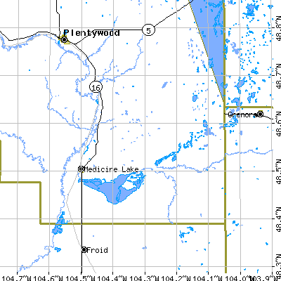Zip code 59219 close-up map