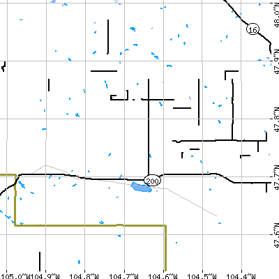 Zip code 59243 close-up map
