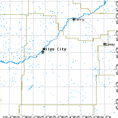 Zip code 59301 close-up map