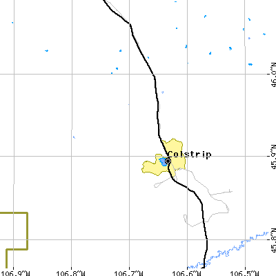 Zip code 59323 close-up map