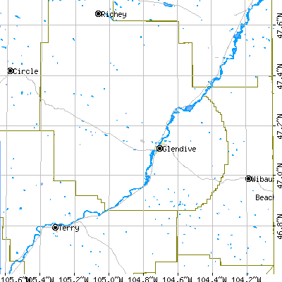 Zip code 59330 close-up map