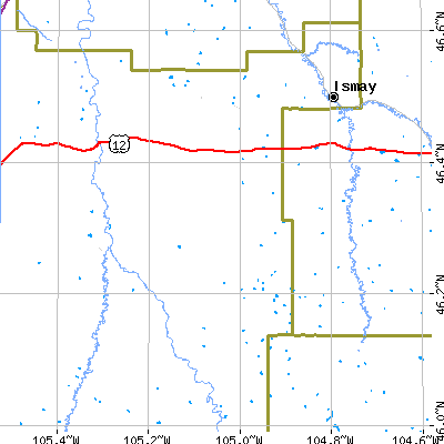 Zip code 59336 close-up map