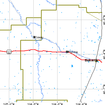 Zip code 59344 close-up map