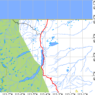 Zip code 59411 close-up map