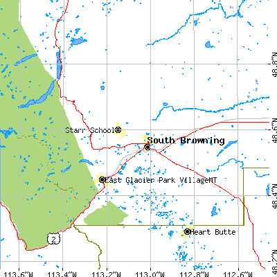Zip code 59417 close-up map
