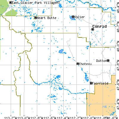 Zip code 59422 close-up map