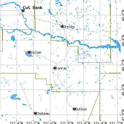 Zip code 59425 close-up map