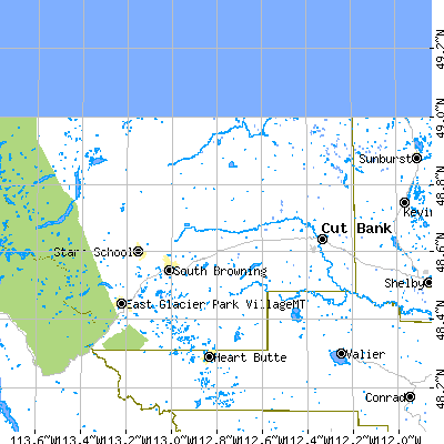 Zip code 59427 close-up map