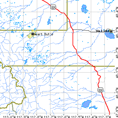 Zip code 59432 close-up map