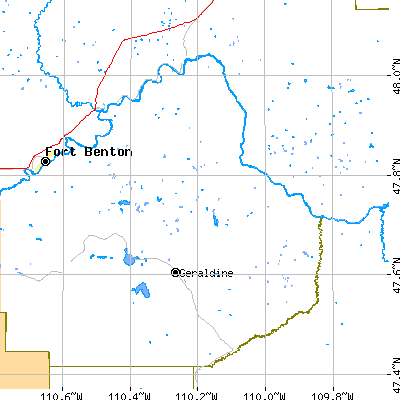 Zip code 59446 close-up map
