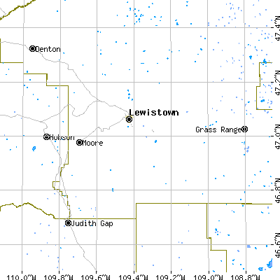 Zip code 59457 close-up map