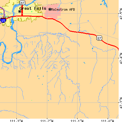 Zip code 59472 close-up map