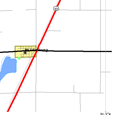 Zip code 72475 close-up map