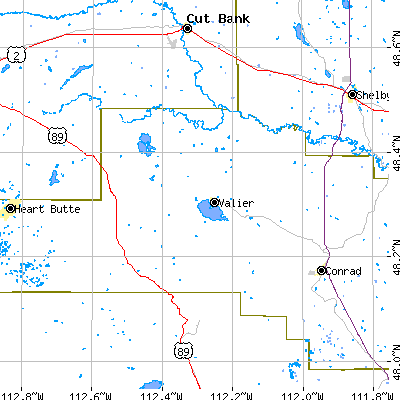 Zip code 59486 close-up map