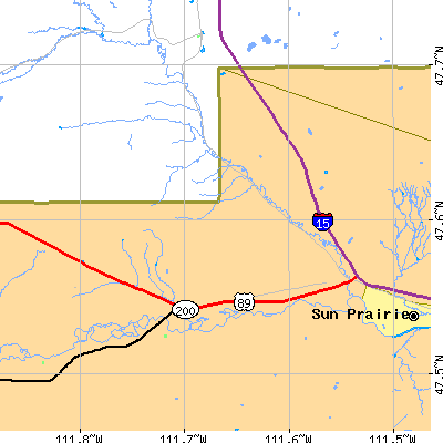 Zip code 59487 close-up map