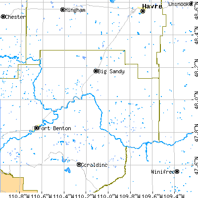 Zip code 59520 close-up map