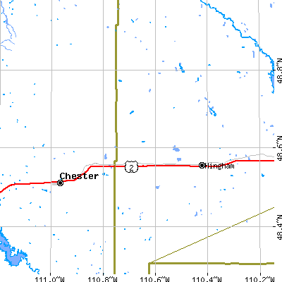 Zip code 59530 close-up map