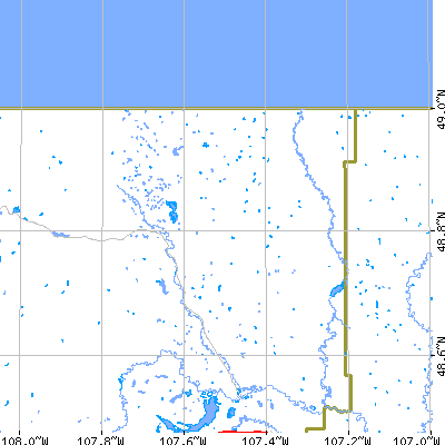 Zip code 59544 close-up map