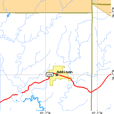 Zip code 35540 close-up map