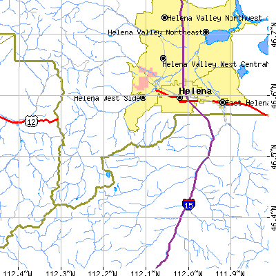 Zip code 59601 close-up map