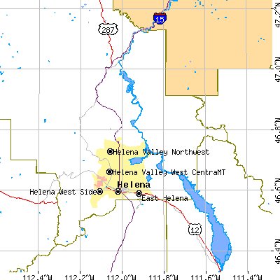 Zip code 59602 close-up map